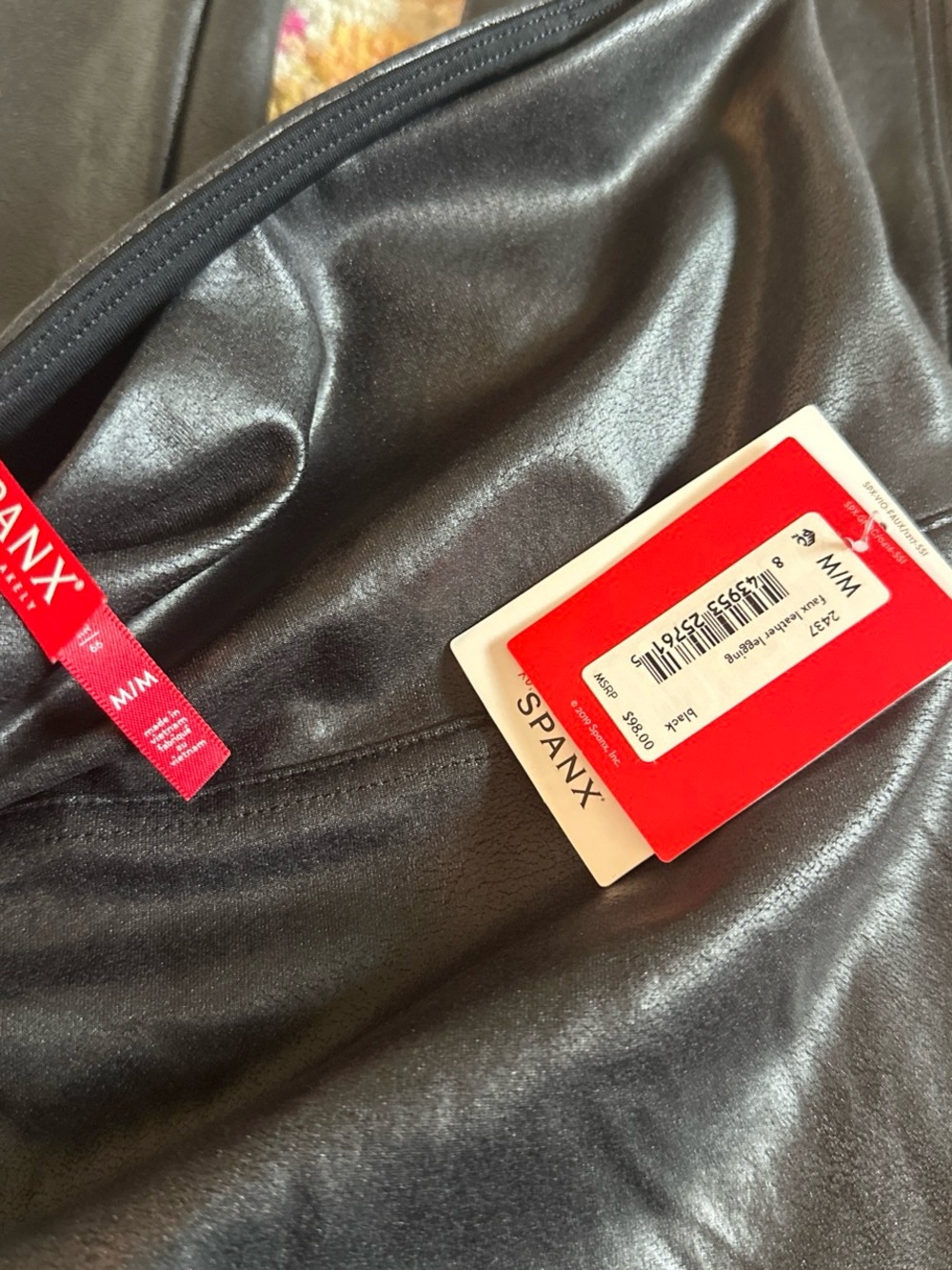 SPANX Women’s Black Faux-Leather Leggings - Picture 2 of 2